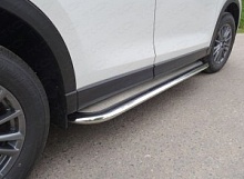 Пороги с площадкой (нерж. лист) 75х42 мм для Mazda CX-5 II