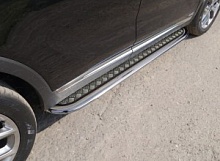 Пороги с площадкой 75х42 мм для Kia Sorento III Prime Рестайлинг