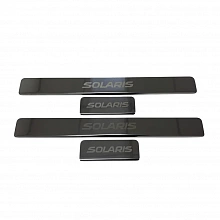 Накладки на пороги из нержавеющей стали 4шт. для Solaris KRX I