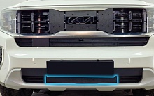 Зимняя заглушка радиатора на стяжке низ для Kia Mohave I Рестайлинг 2